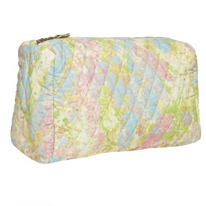 LoveShackFancy Octavia Cosmetic Bag Pastel Fields Swaying Coral